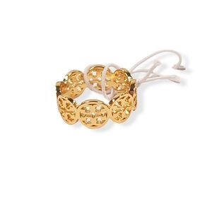 NWT! Woman Tory Burch Gold Ring with Logo